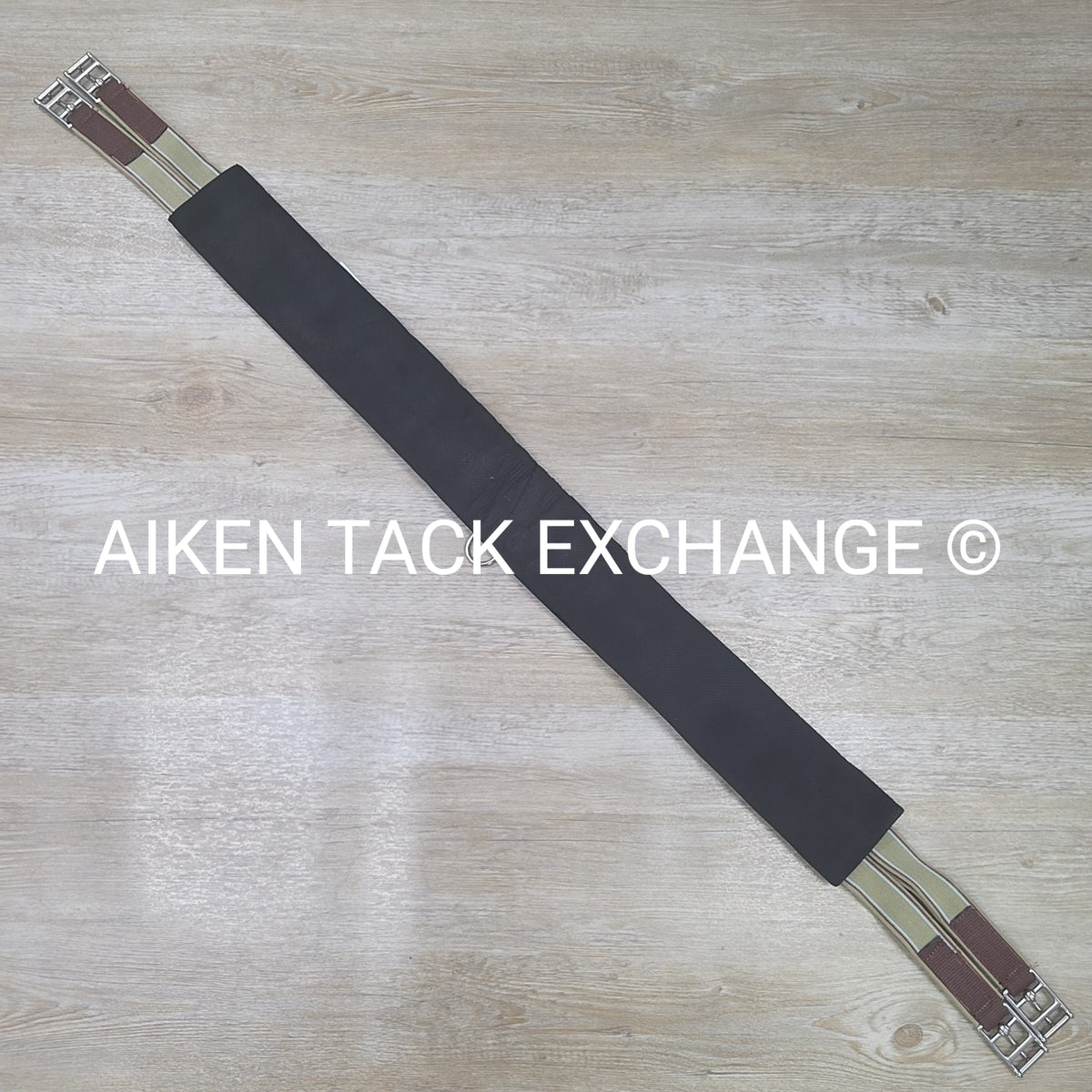 Neoprene Lined Double End Elastic Girth, Brown, Size 54"