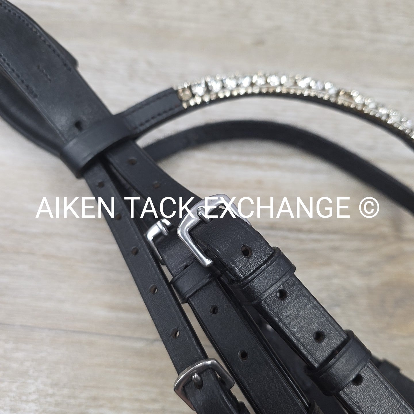 SmartPak Harwich Ergonomic Bridle with Horze Bling Browband, No Reins, Black, Si