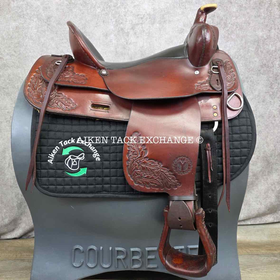 1997 Circle Y 2175 All-Around Western Saddle, 17" Seat, Regular Tree - Semi QH Bars
