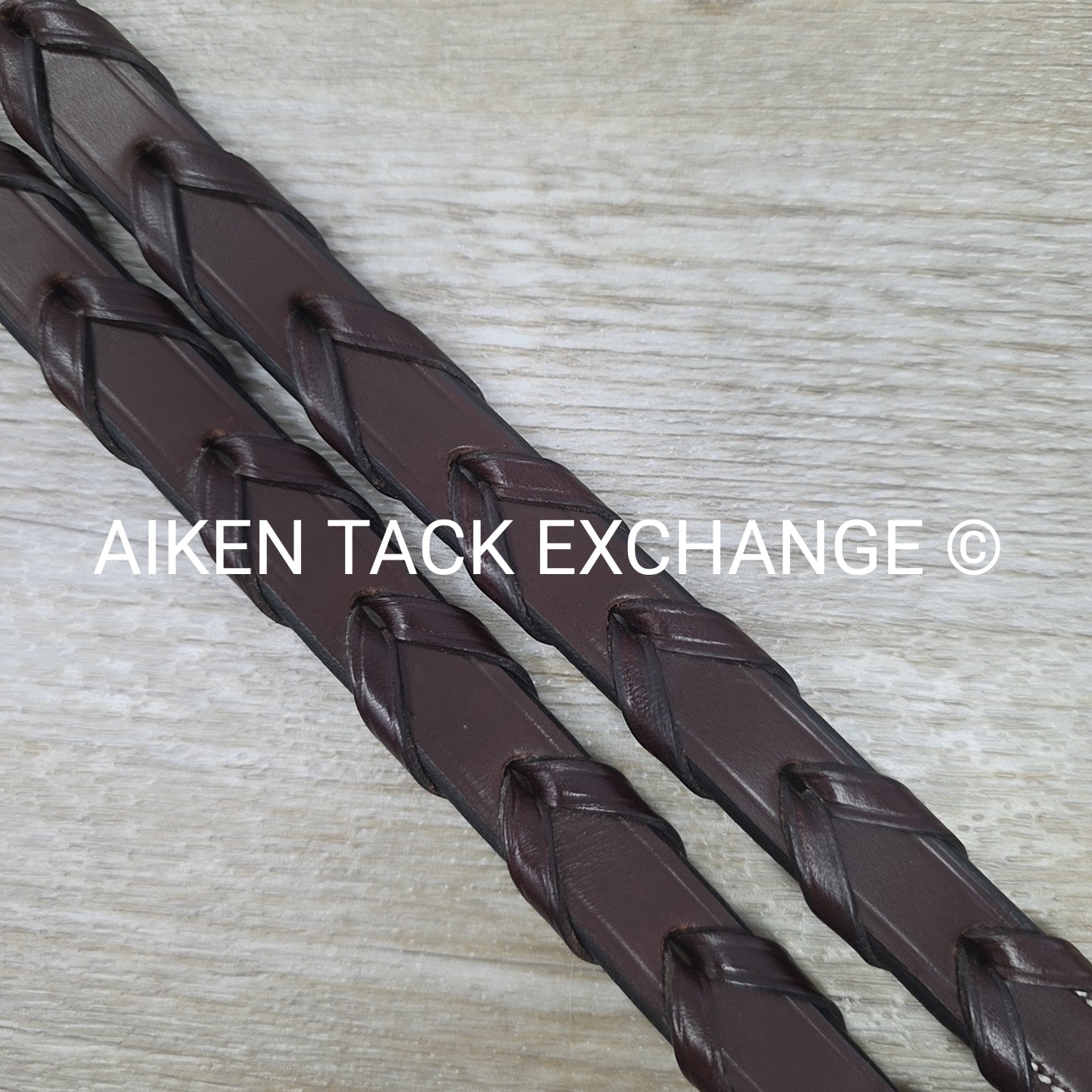 KL Select Square Raised Fancy Stitched Laced Reins, Brown, Size Full