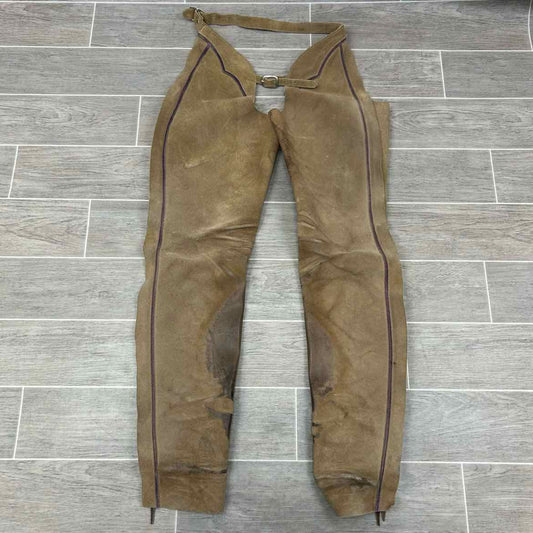 Suede Full Chaps, Size Adult X-Small Long Full Calf