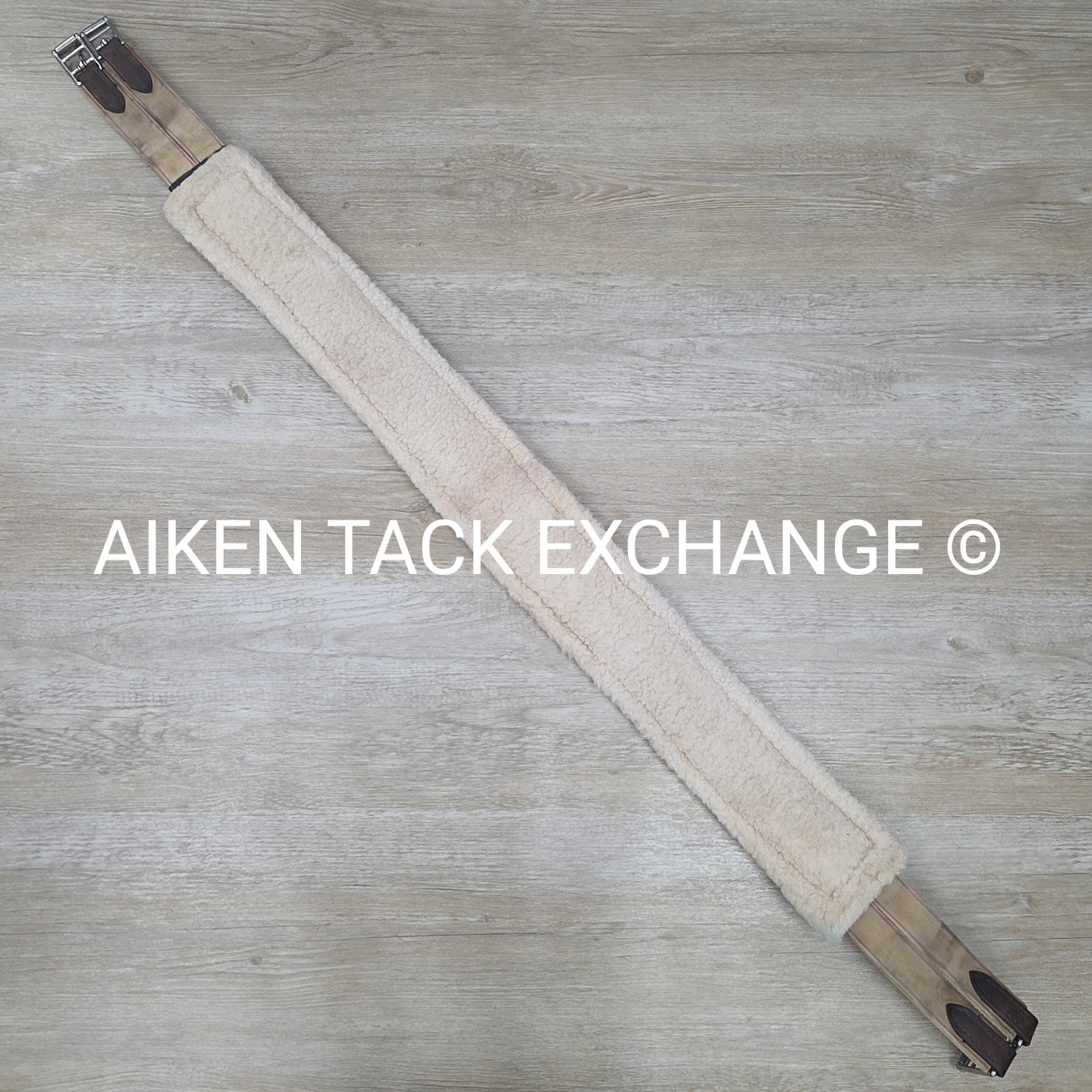 Edgewood Girth with Velcro Fleece & Double End Elastic, Brown, 56"