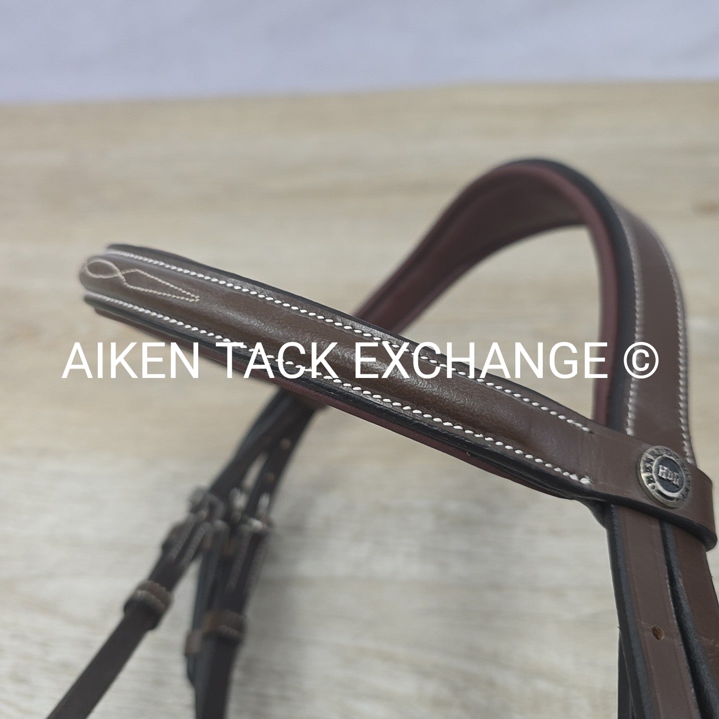 HDR Pro Mono Crown Fancy Stitch Padded Bridle with Reins, Brown, Size Pony