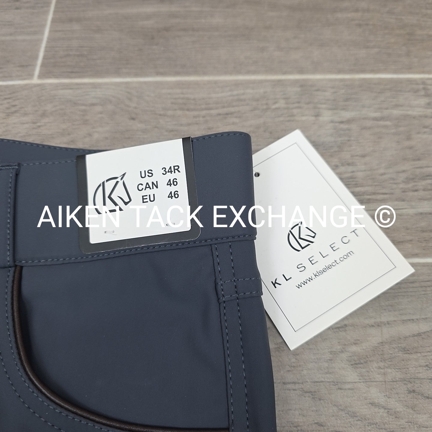 KL Select Gabrielle Knee Patch Breeches, Slate/Espresso, Women's Size 34R