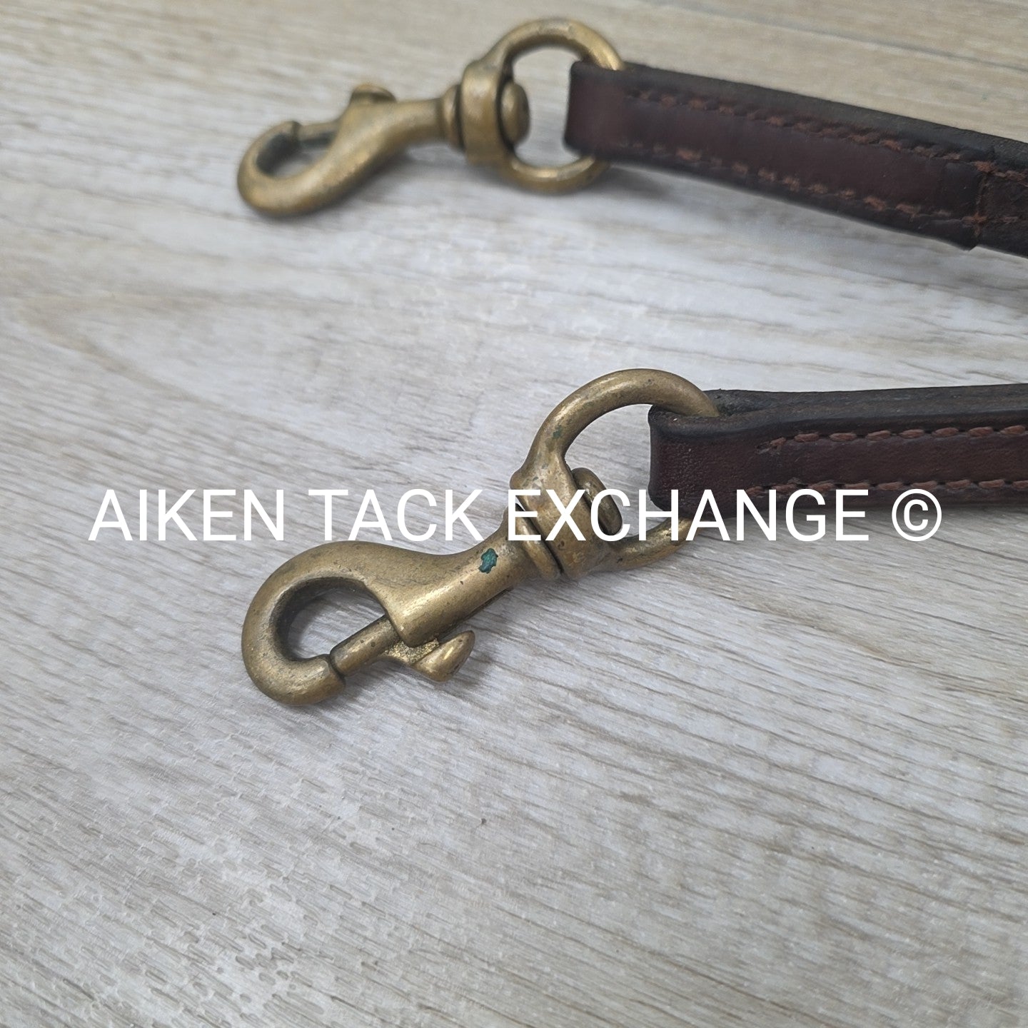 Nunn Finer Flat Leather Draw Reins with Snaps, Brown