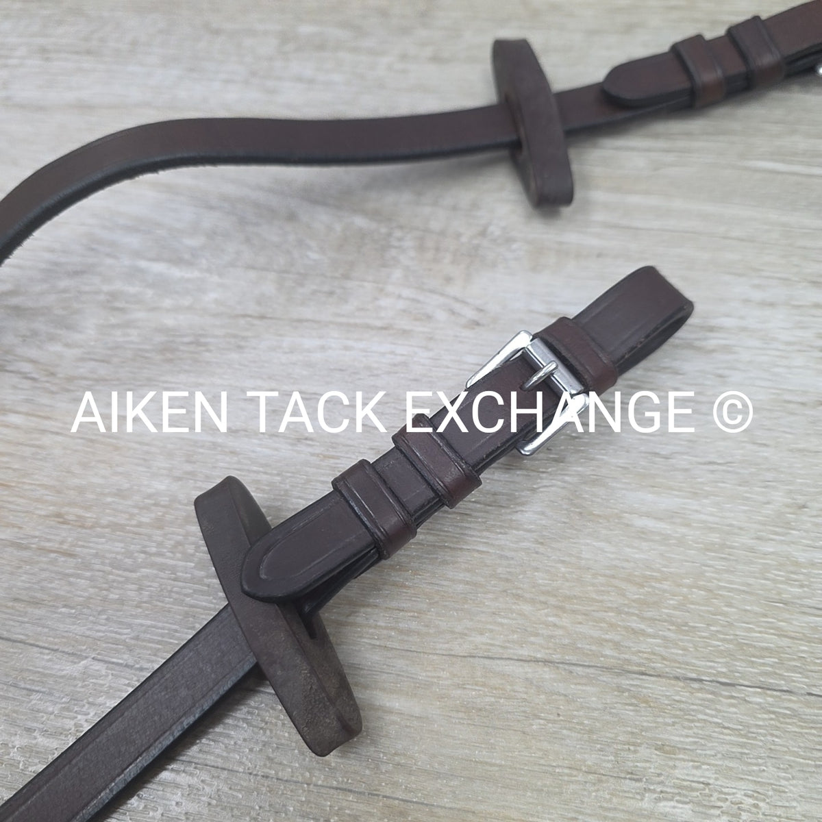 Correct Connect Sure Grip Rubber Reins with 1" Hand Stops, Brown, 55"