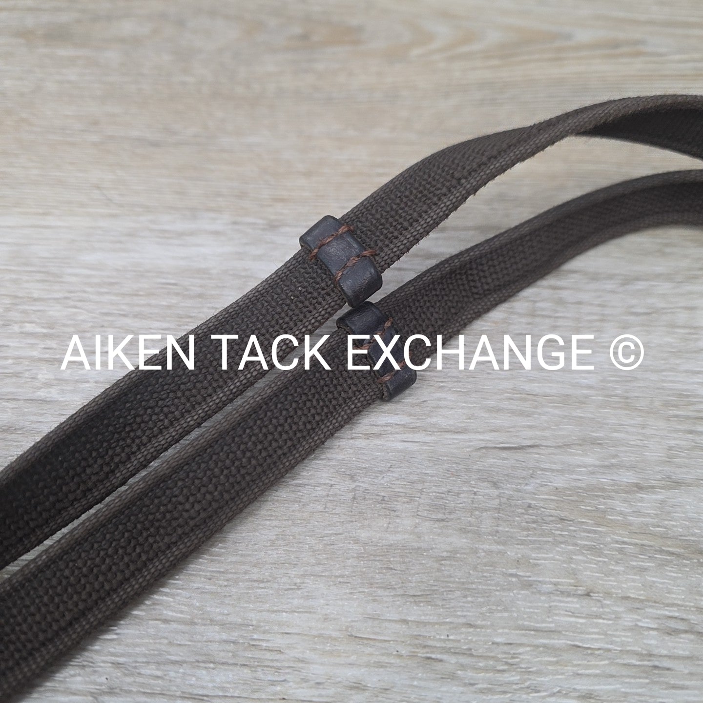 Rubberized Grip Reins with Hand Stops, Brown & Brass, 58"