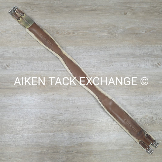 Beval Fleece Lined Girth with Single End Elastic, Brown, 50"