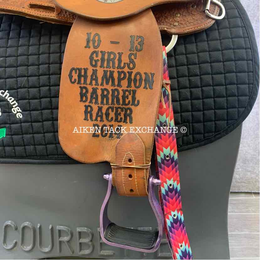 Cactus Saddlery Barrel Racing Trophy Western Saddle, 14" Seat, Wide Tree - Full QH Bars