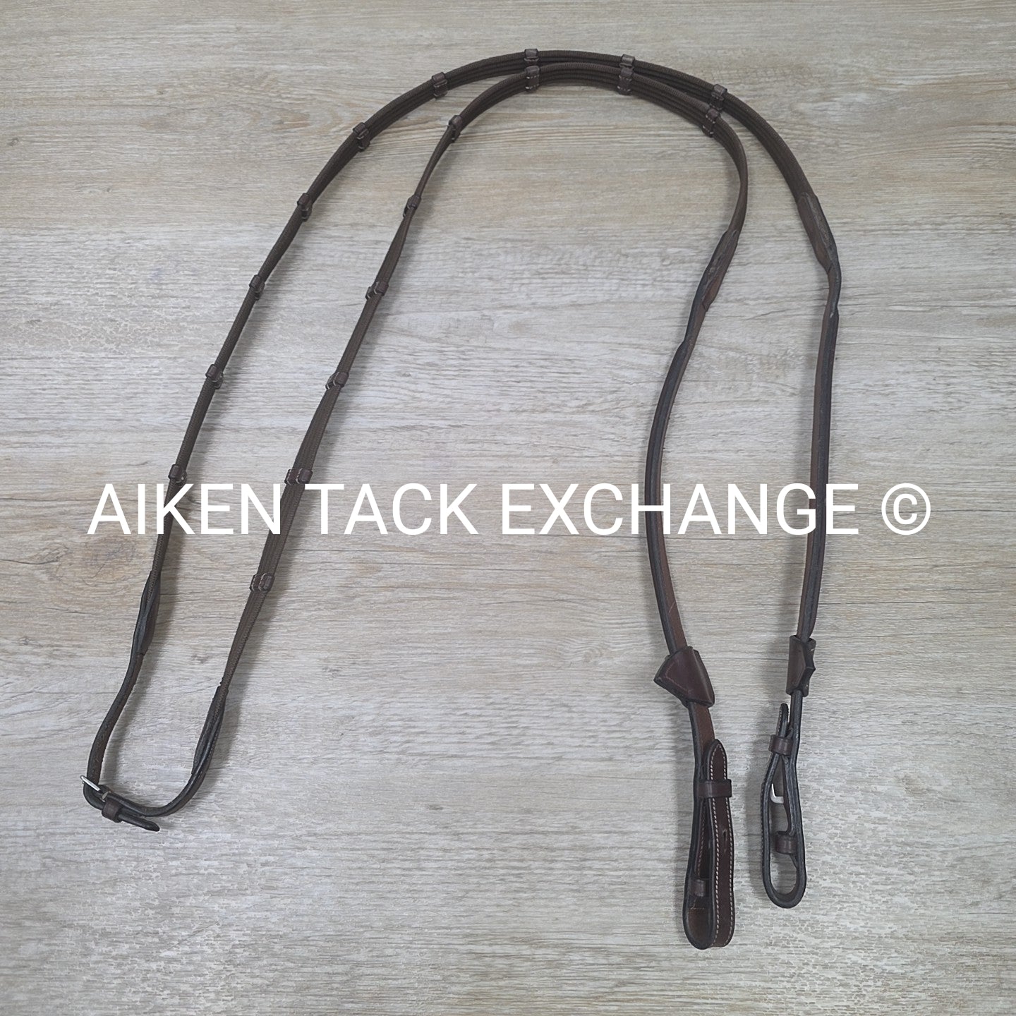 Dy'on Fancy Stitched Cotton Web Reins, Brown, Size Full