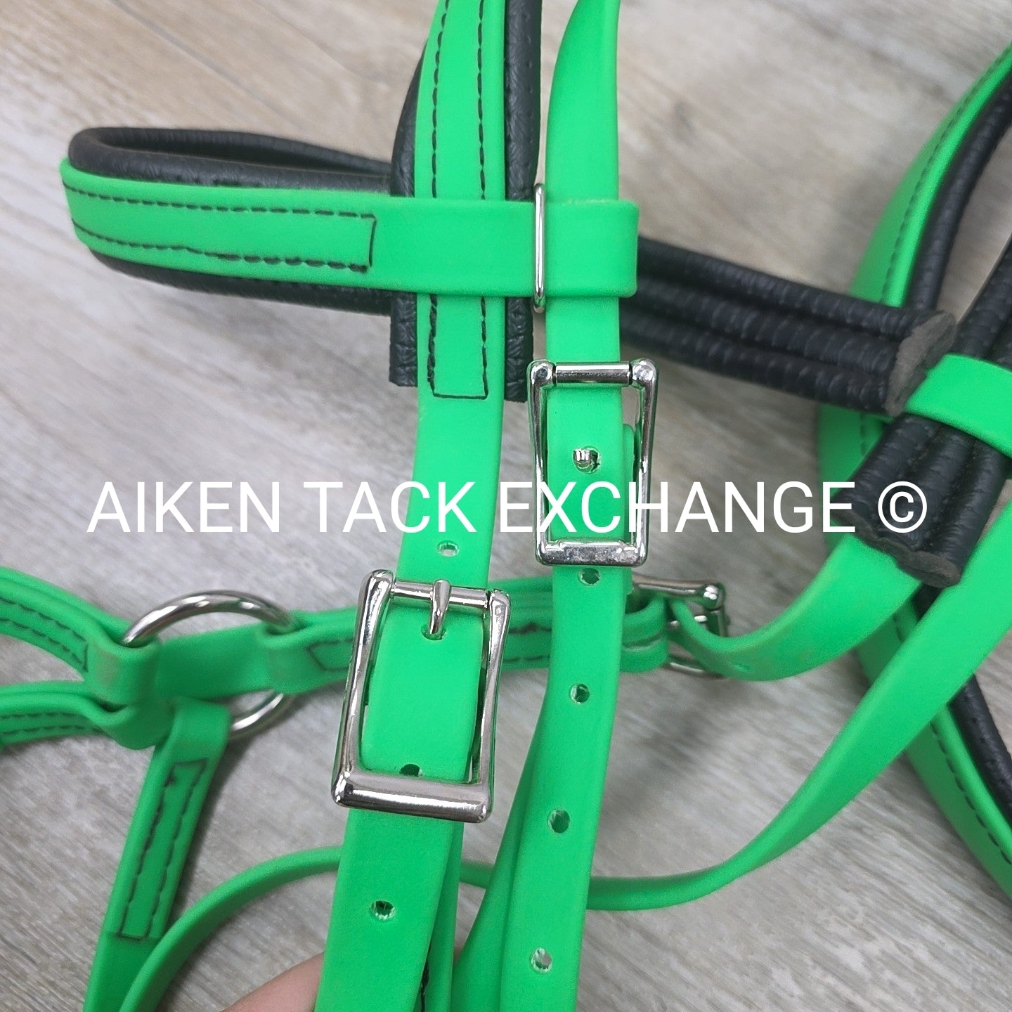 Biothane Bitless Bridle with Reins & Breastplate, Green, Size Full