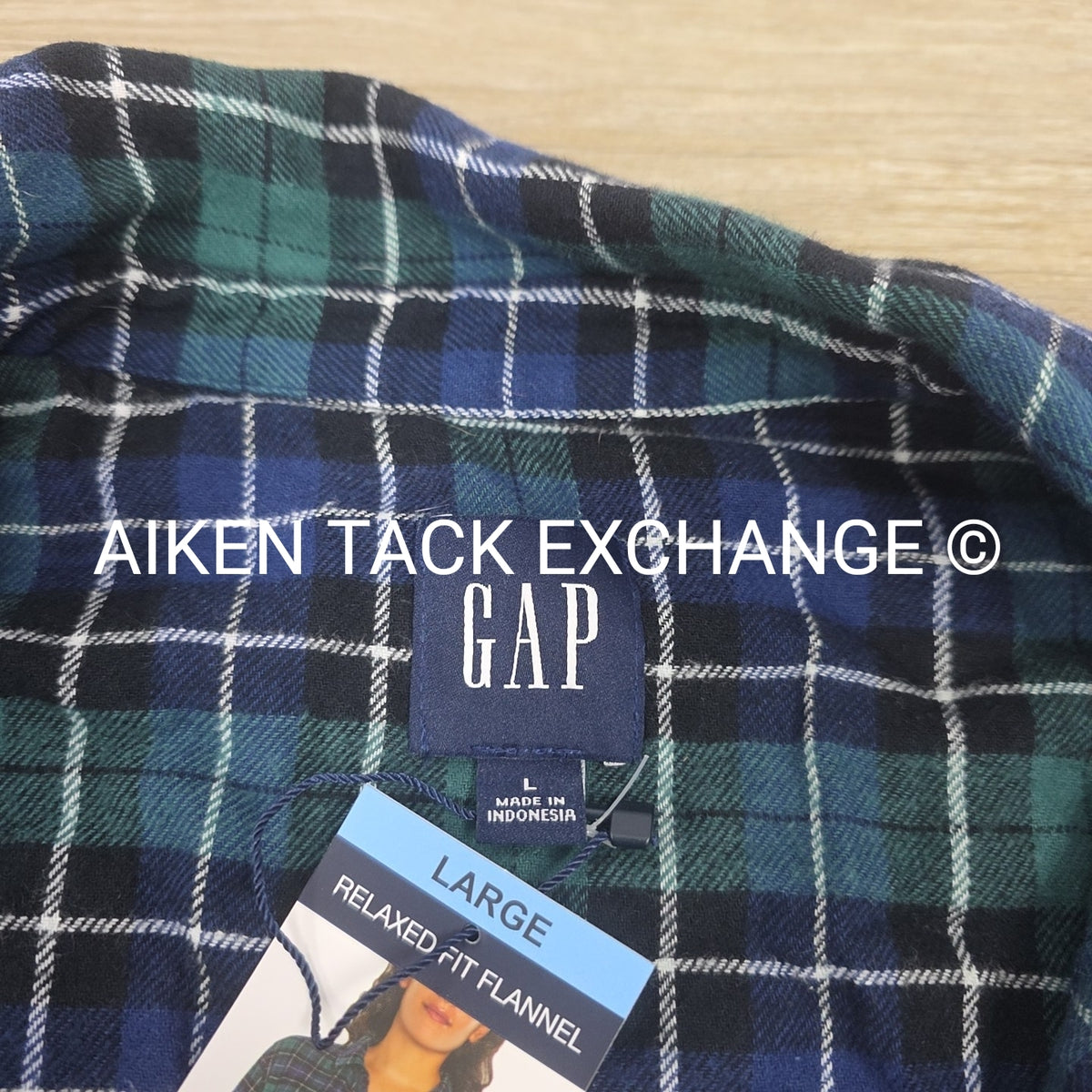 GAP Relaxed Fit Flannel Top, Size Large