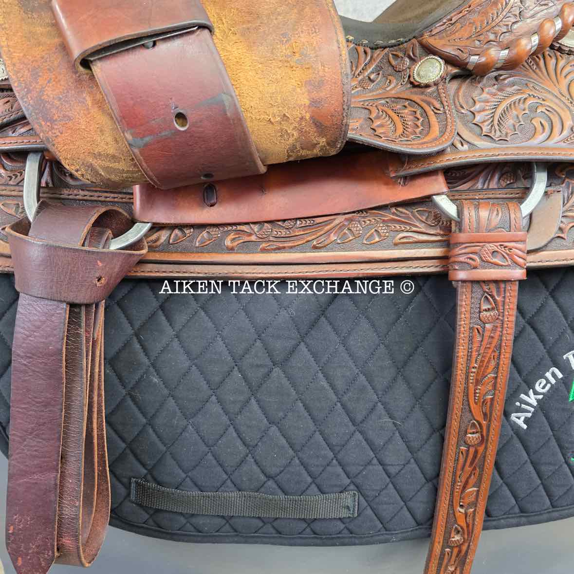 Circle Y Equitation Western Saddle, 15" Seat, Regular Tree - Semi QH Bars