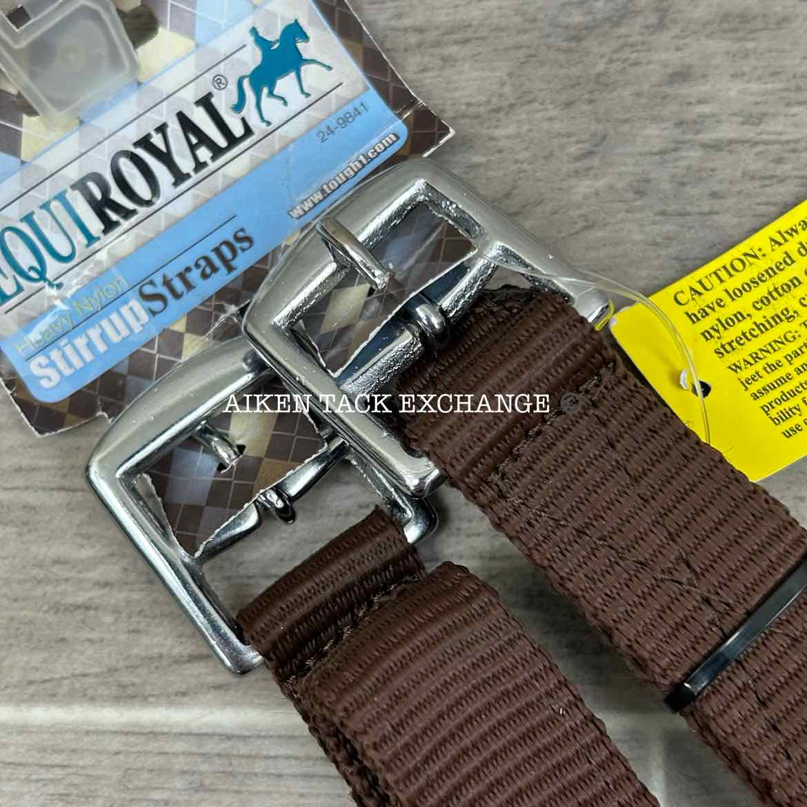 Tough 1 EquiRoyal Nylon Stirrup Straps, Brown, 54"