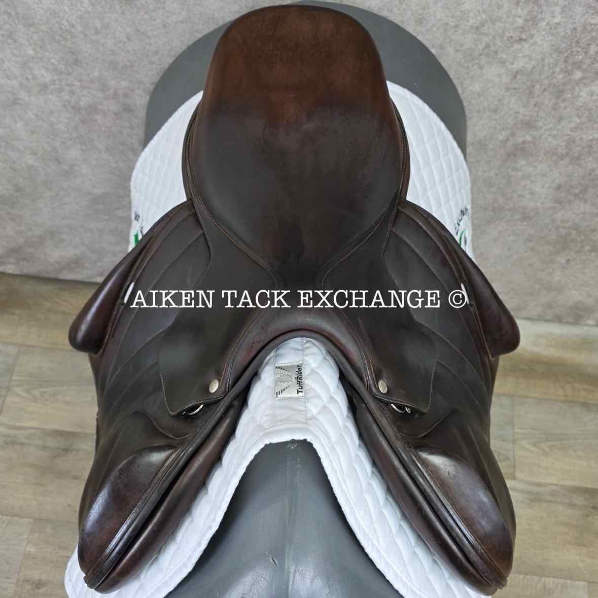 2007 Butet Monoflap Jump Saddle, 17" Seat, 3 Flap, Medium Tree, Foam Panels, Full Calfskin Leather