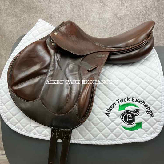 2001 Devoucoux Chiberta Monoflap Jump Saddle, 17.5" Seat, 2A Flap, M/MW Tree, Foam Panels