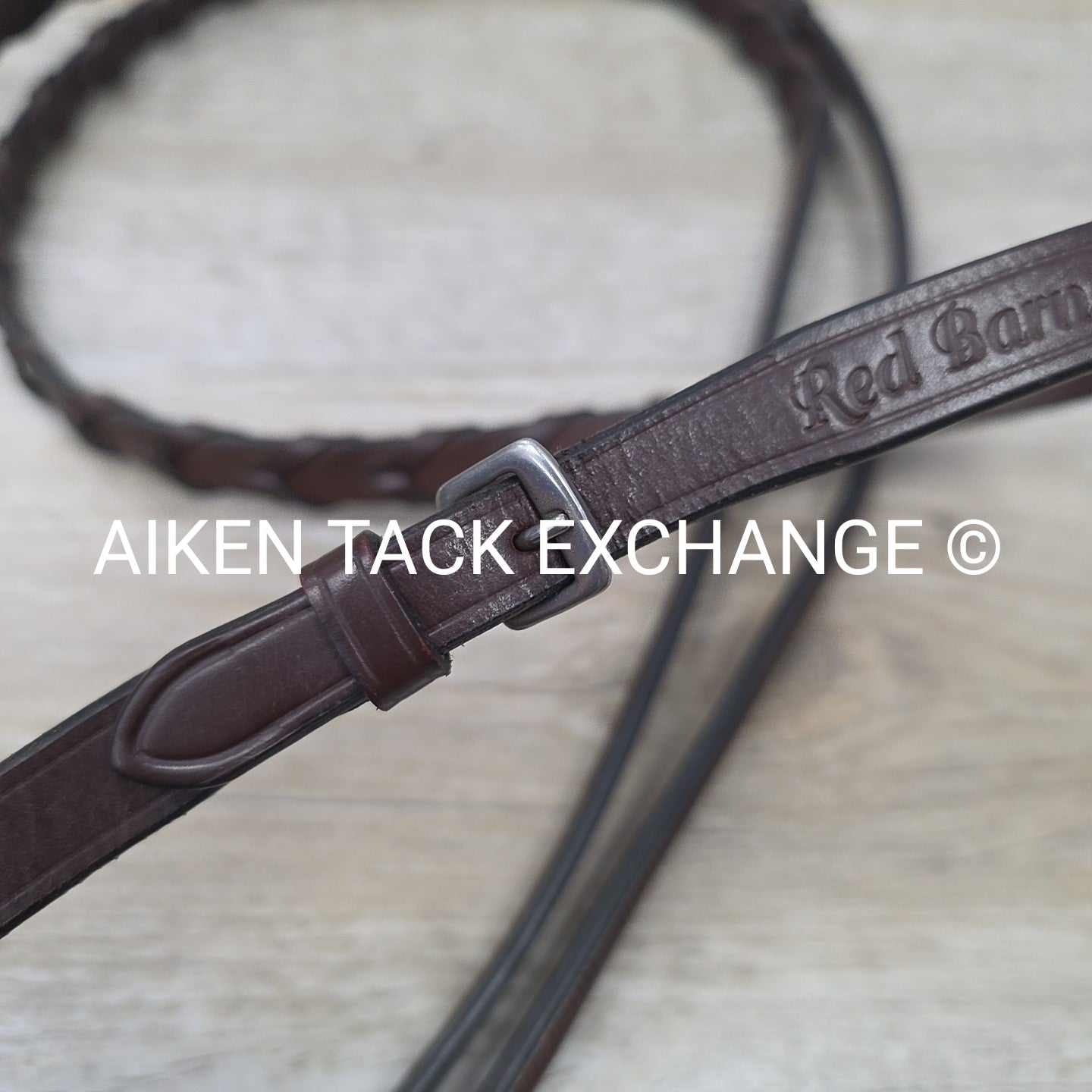 KL Select Red Barn Round Raised Fancy Stitch Laced Reins, Brown, Size Full