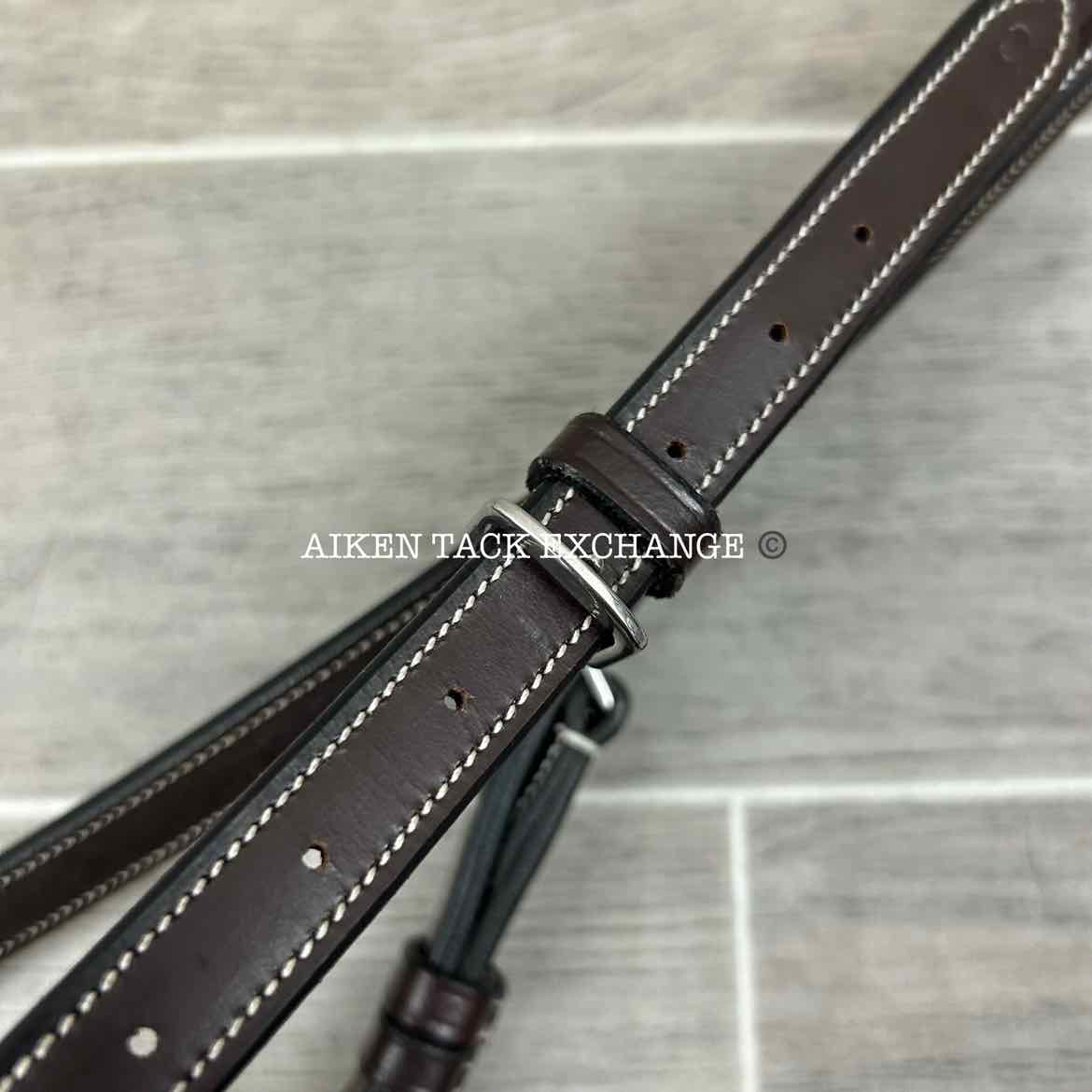 KL Select Black Oak Round Raised Fancy Stitch Standing Martingale, Size Cob