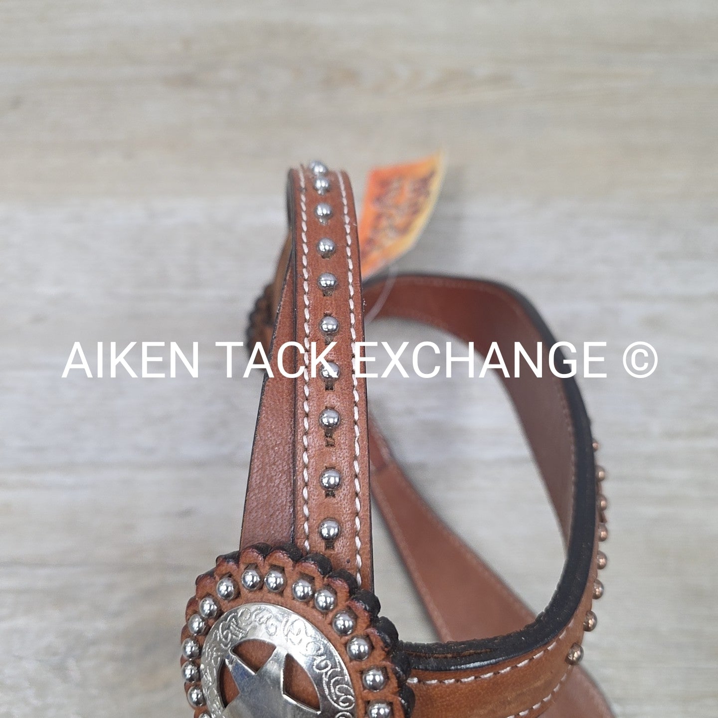 Royal King Browband Headstall with Hair Overlay, Brown, Size Full