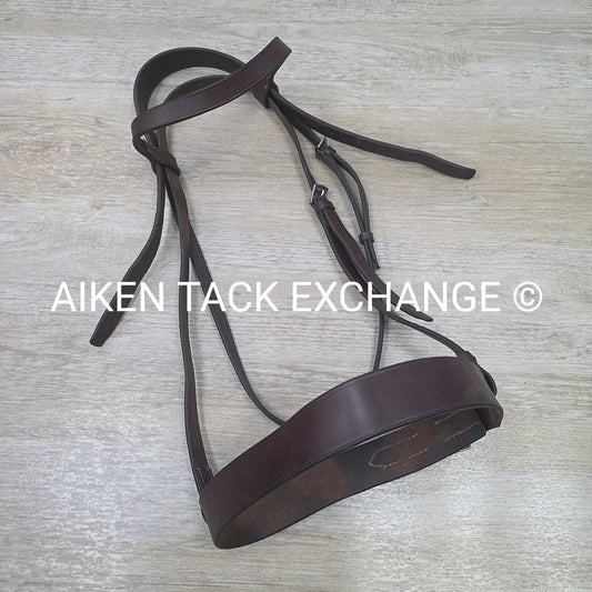 Horse Country Flat Hunt Bridle, Missing Cheek Pieces, No Reins, Brown, Size Full