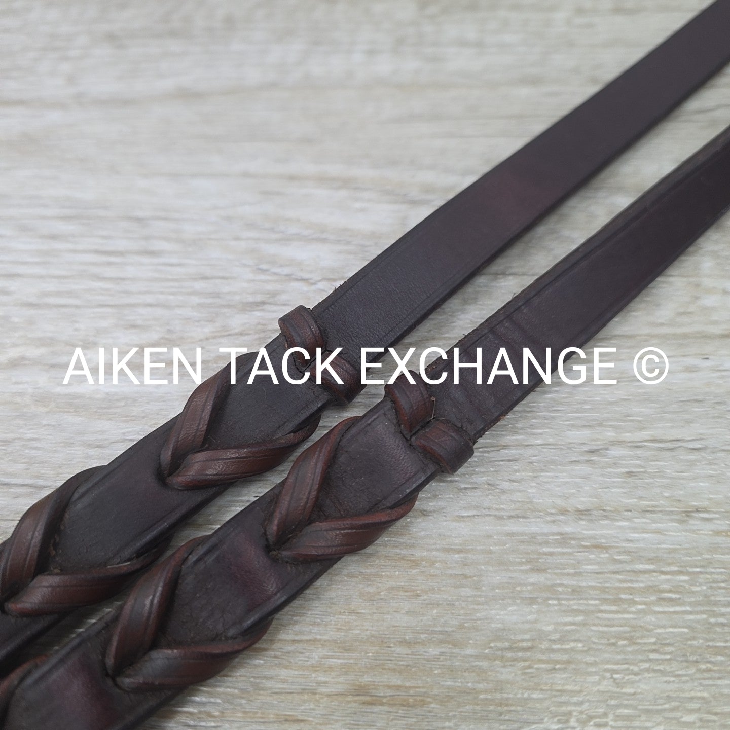 Stubben Plain Laced Reins, Brown, 60"