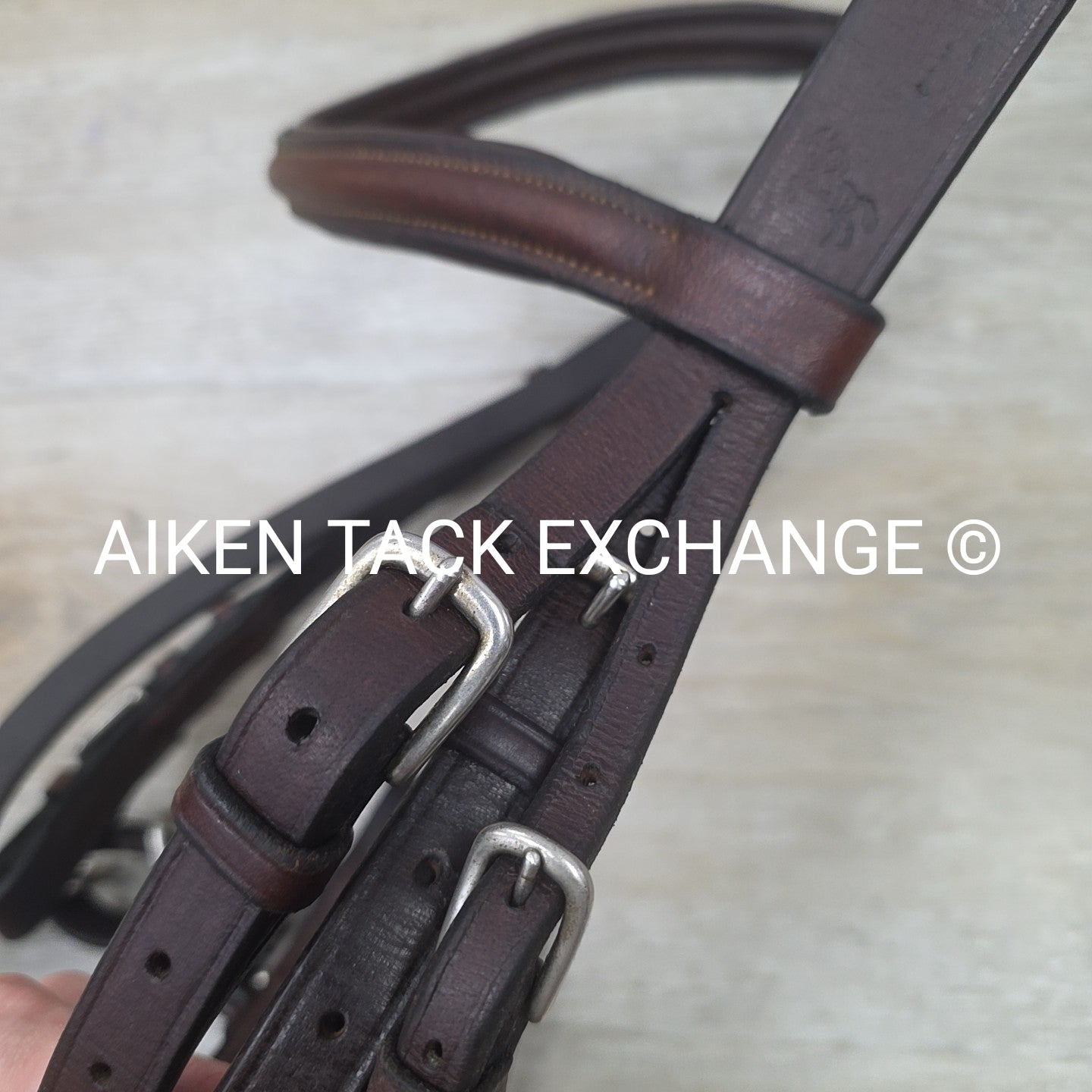 Bobby's English Tack Plain Raised Dressage Bridle, Missing Flash Strap, No Reins