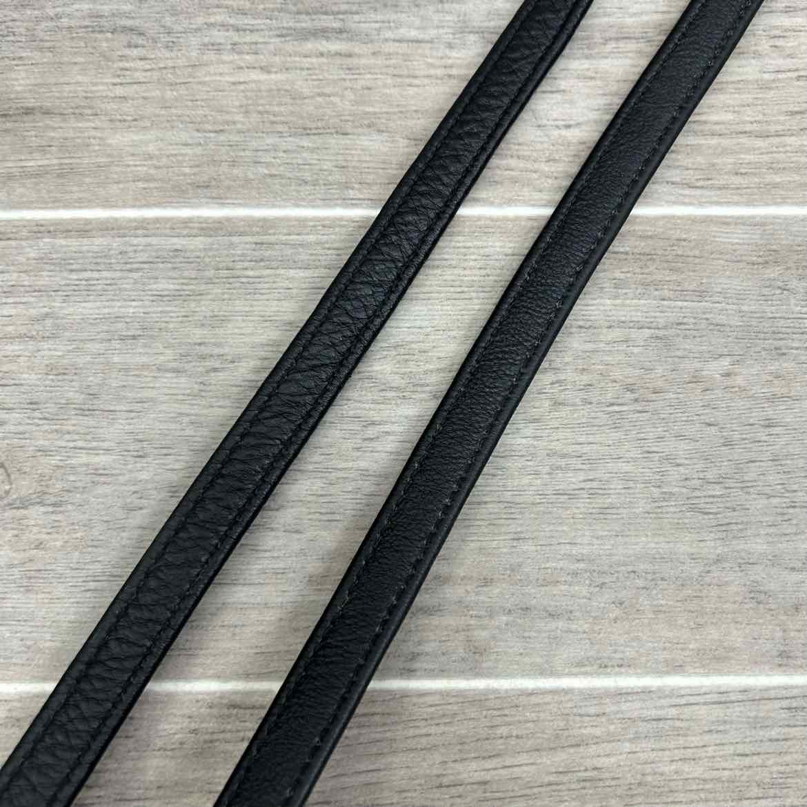Stubben NT Leather Reins with Extra Grip Rubber Lining, Black, 55"