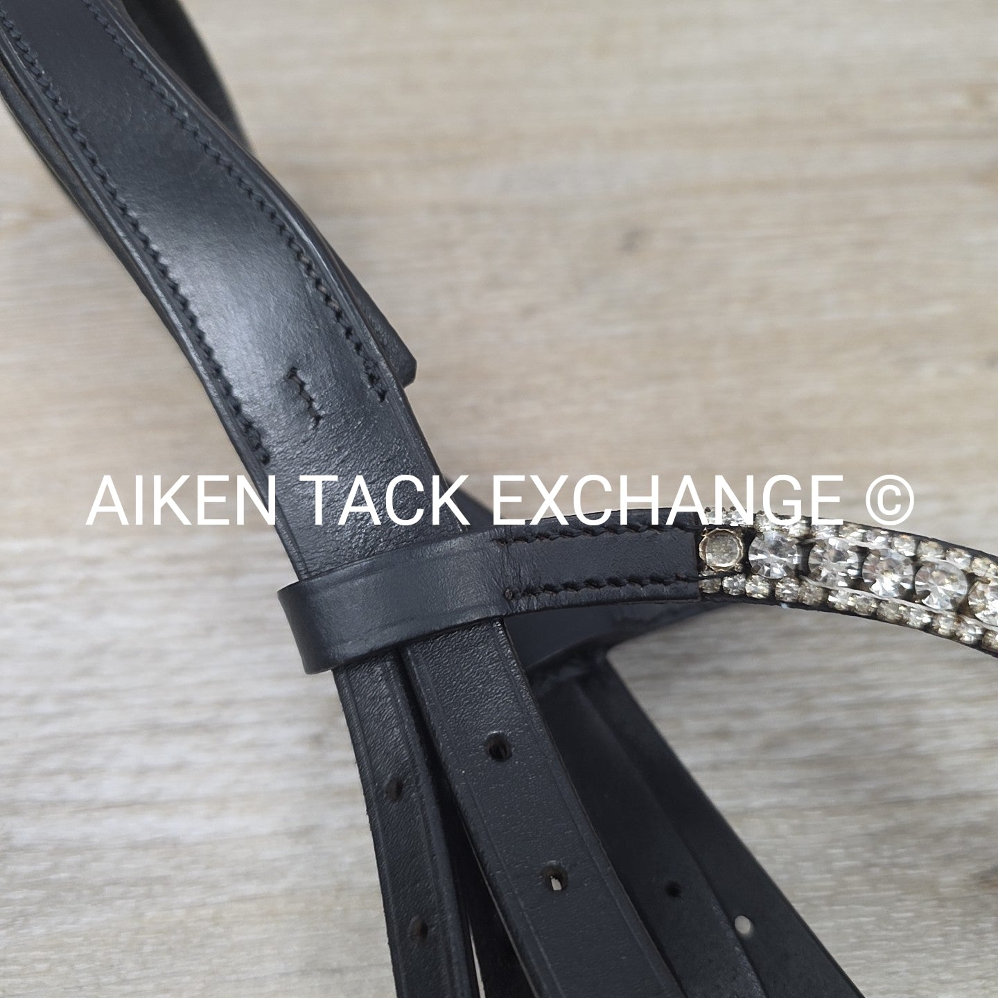 SmartPak Harwich Ergonomic Bridle with Horze Bling Browband, No Reins, Black, Si