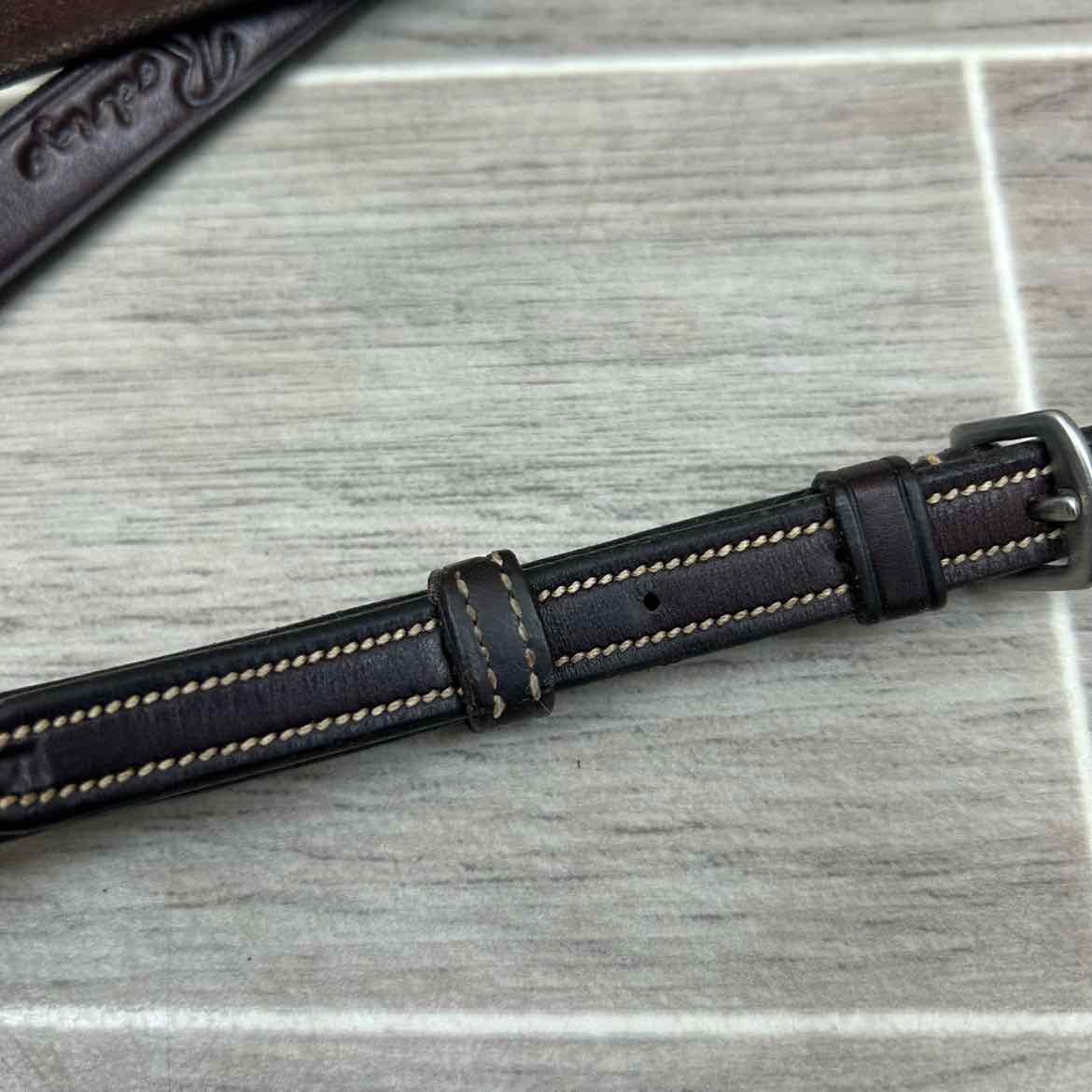 Rodrigo Raised Fancy Stitched Standing Martingale, Brown, Size Full