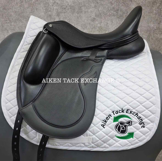 2023 Envy by Custom Saddlery Aurora Monoflap Dressage Saddle, 17.5" Seat, Adjustable Tree, Wool Flocked Panels