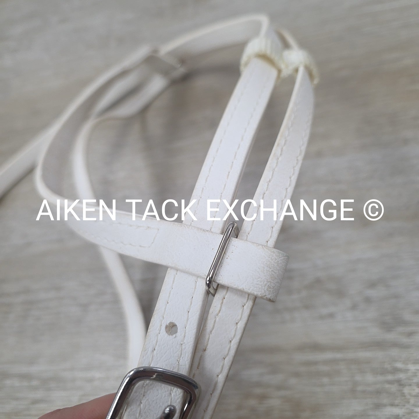 Jacks Beta Headstall and Curb Strap, White, Size Cob / Full