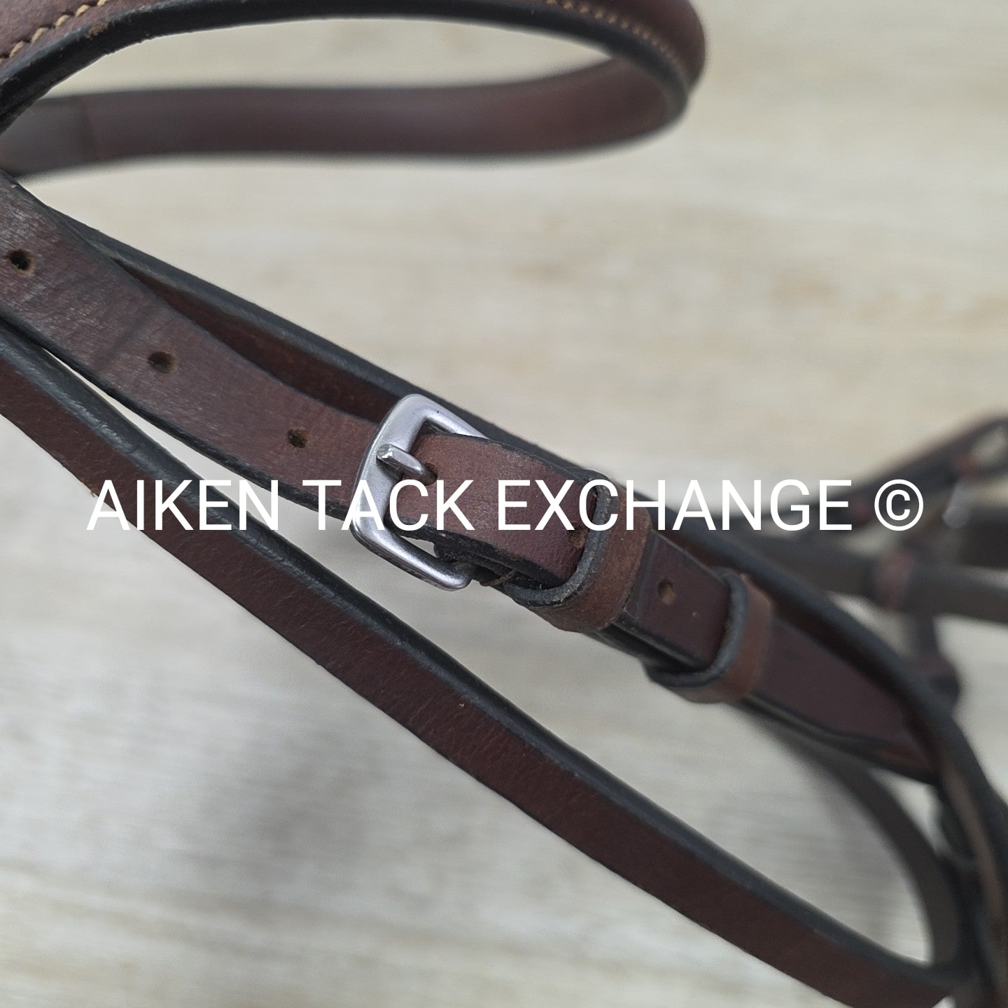 Plain Raised Bridle with Matching Laced Reins, Brown, Size Cob