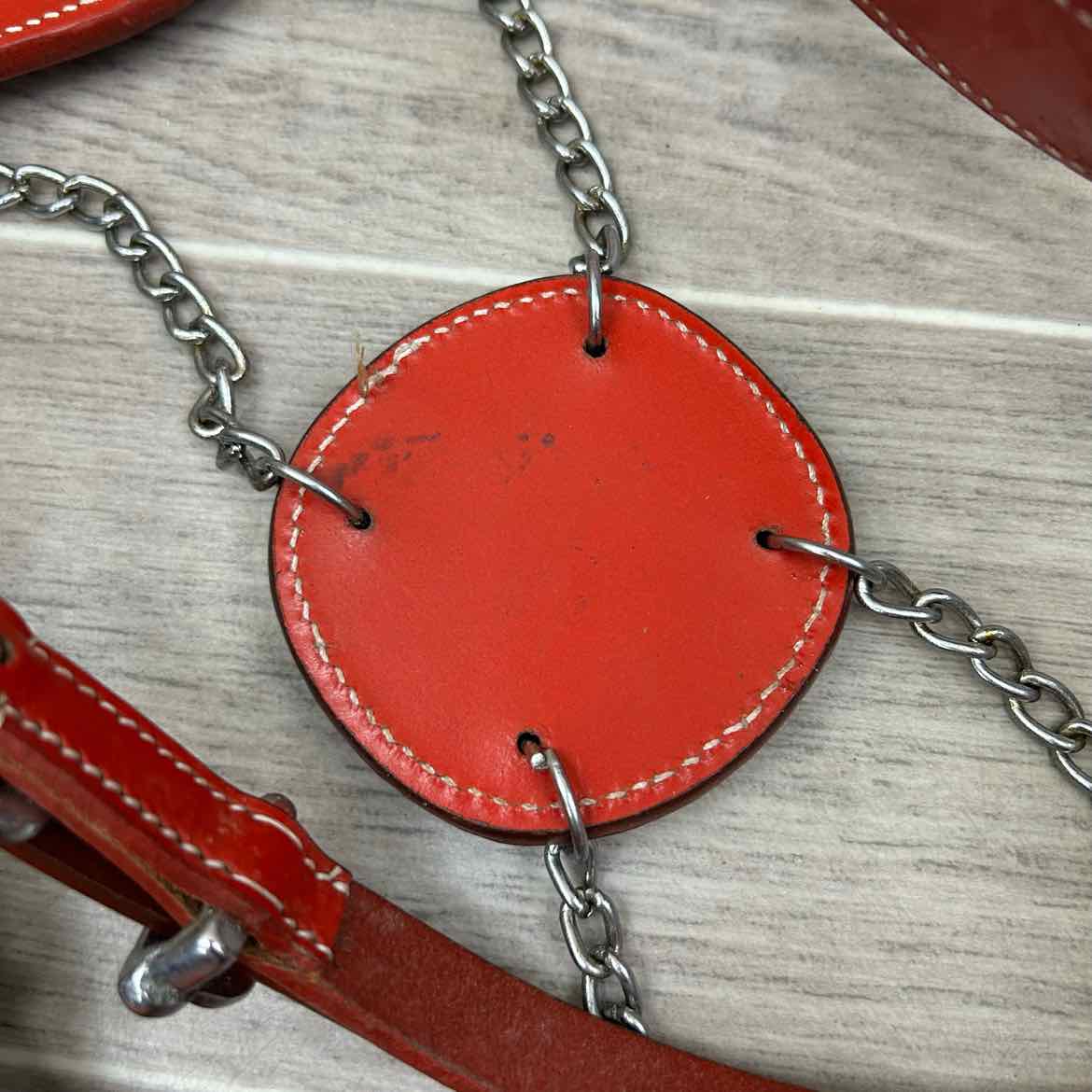 Baroque Style Bridle with Matching Reins, Red, Size Cob