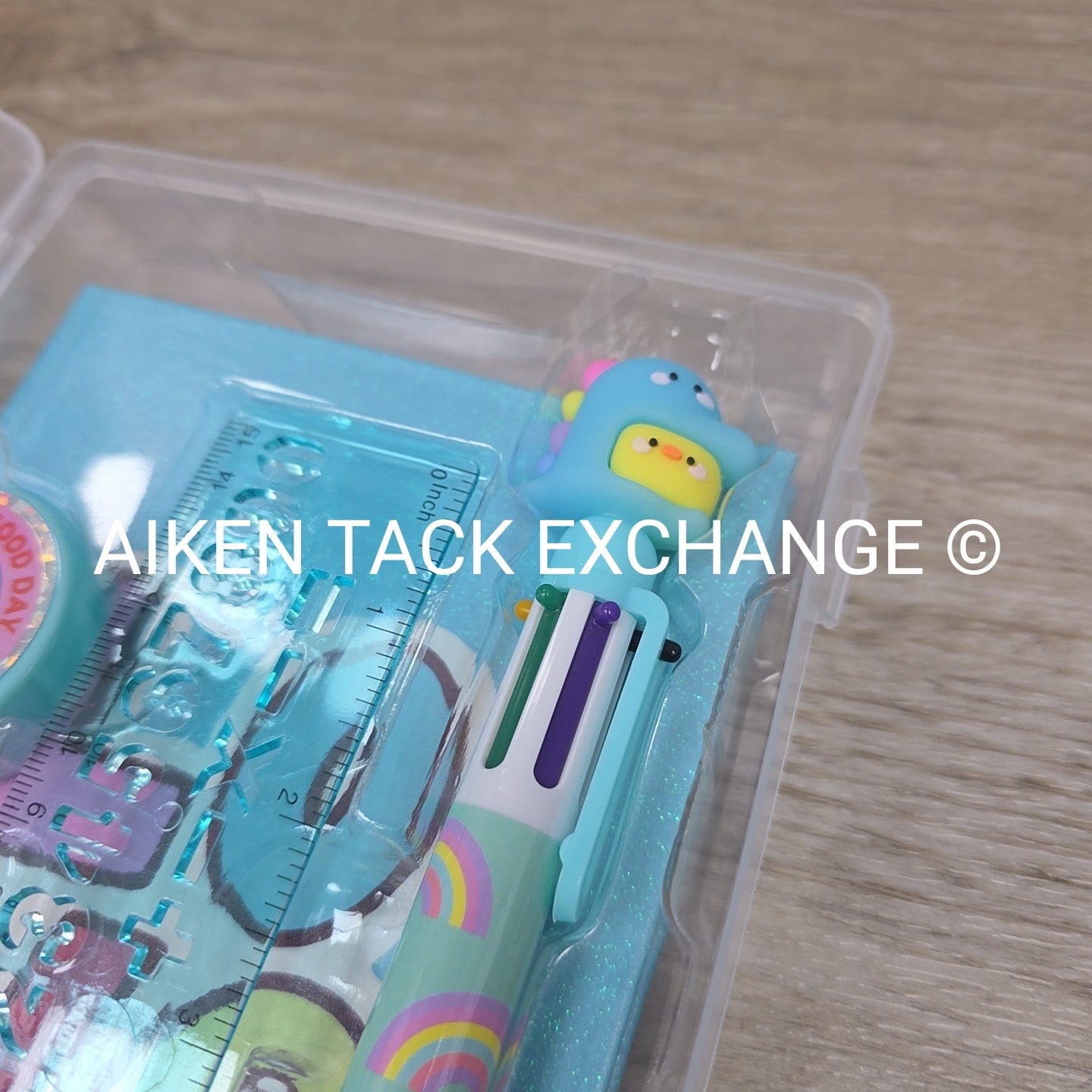 Claire's Stationery Set w/ Multicolor Pen, Ruler, Notebook, Eraser, Sharpener