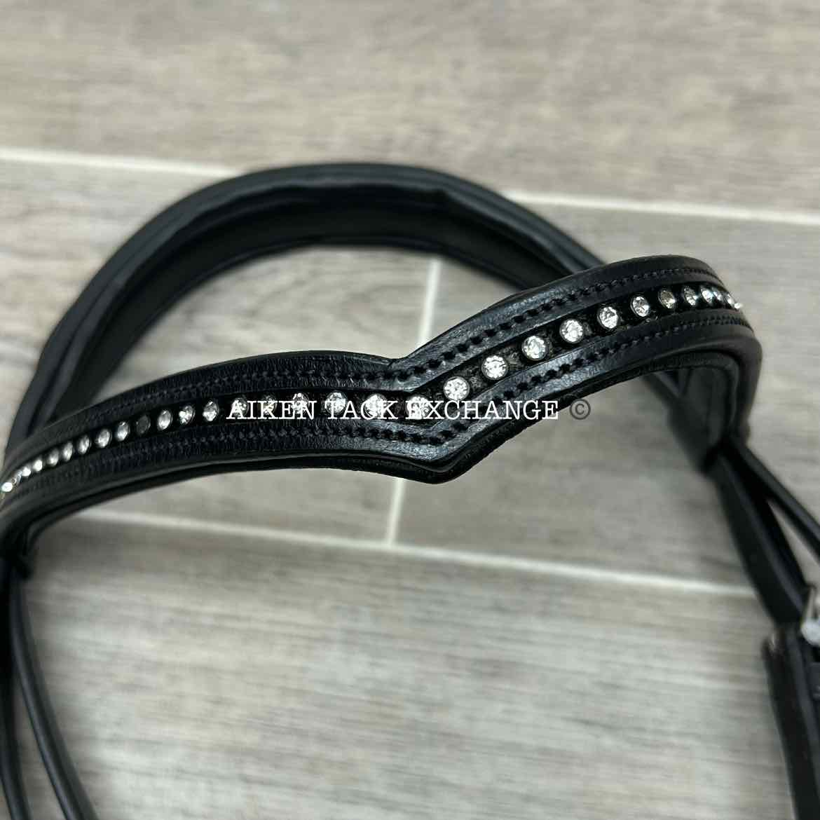 KL Select KL Italia Pirouette Flash Bridle with Reins, Black, Size Cob