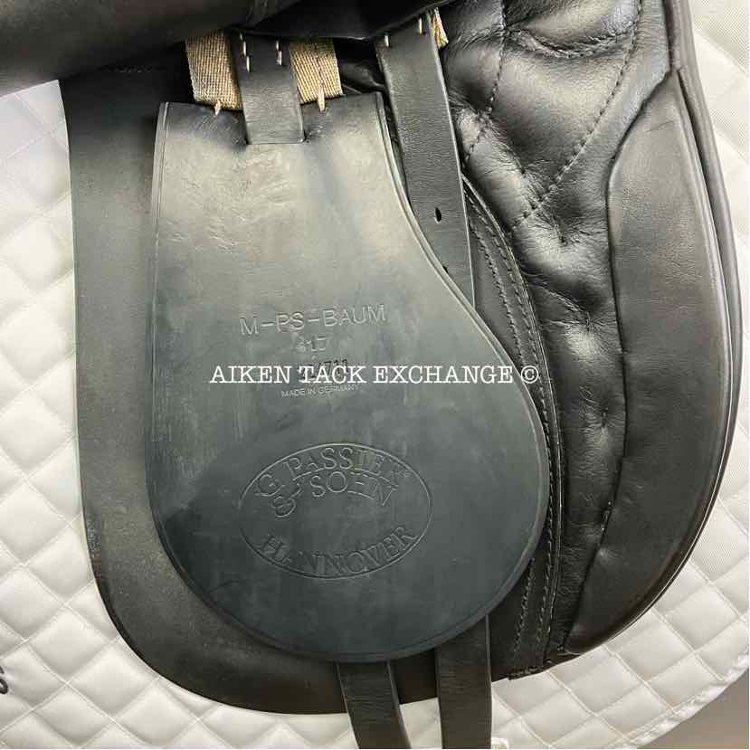 1990 Passier Katrin Dressage Saddle, 17" Seat, Medium Tree, Wool Flocked Panels