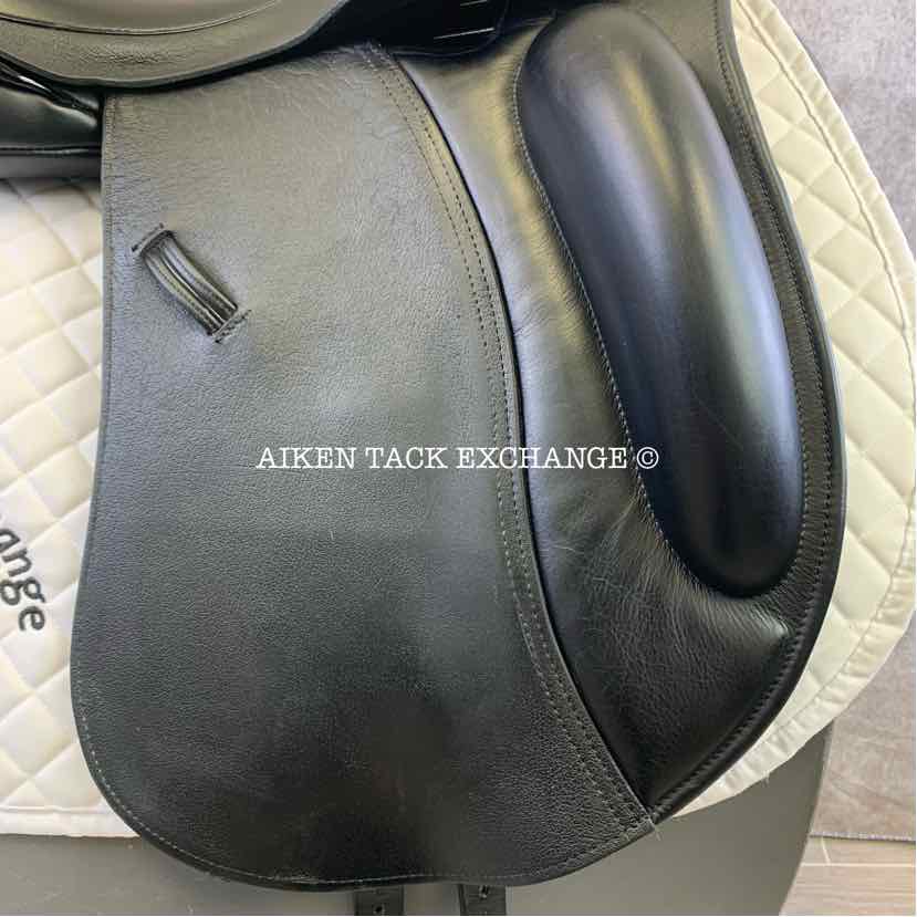 **SOLD** Laser Monoflap Dressage Saddle, 17.5" Seat, Medium Tree, Wool Flocked Panels