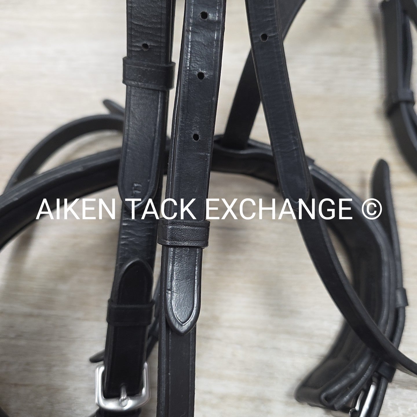 KL Select Black Oak Juniper Dressage Bridle with Reins, Black,  Size Full