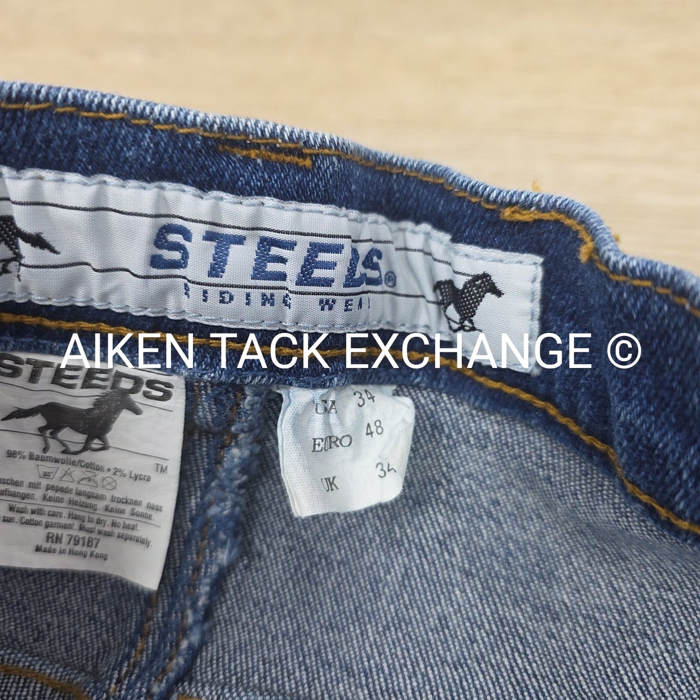 Steeds Riding Wear Knee Patch Denim Breeches, Women's 34