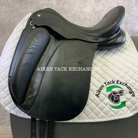 2008 Custom Saddlery Wolfgang Solo Dressage Saddle, 17.5" Seat, Adjustable Tree, Wool Flocked Panels, Buffalo Leather