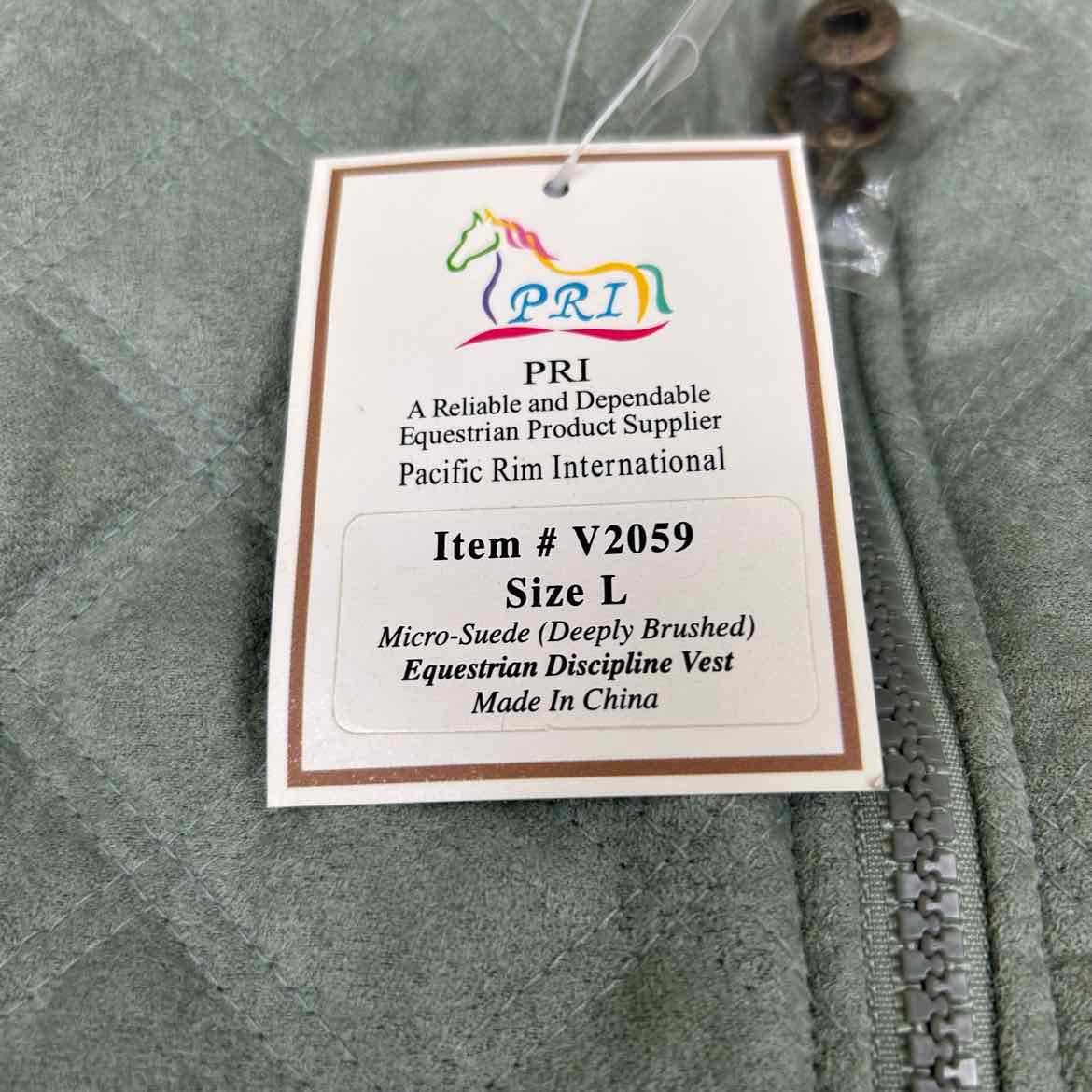 PRI Micro-Suede Quilted Vest, Size Large