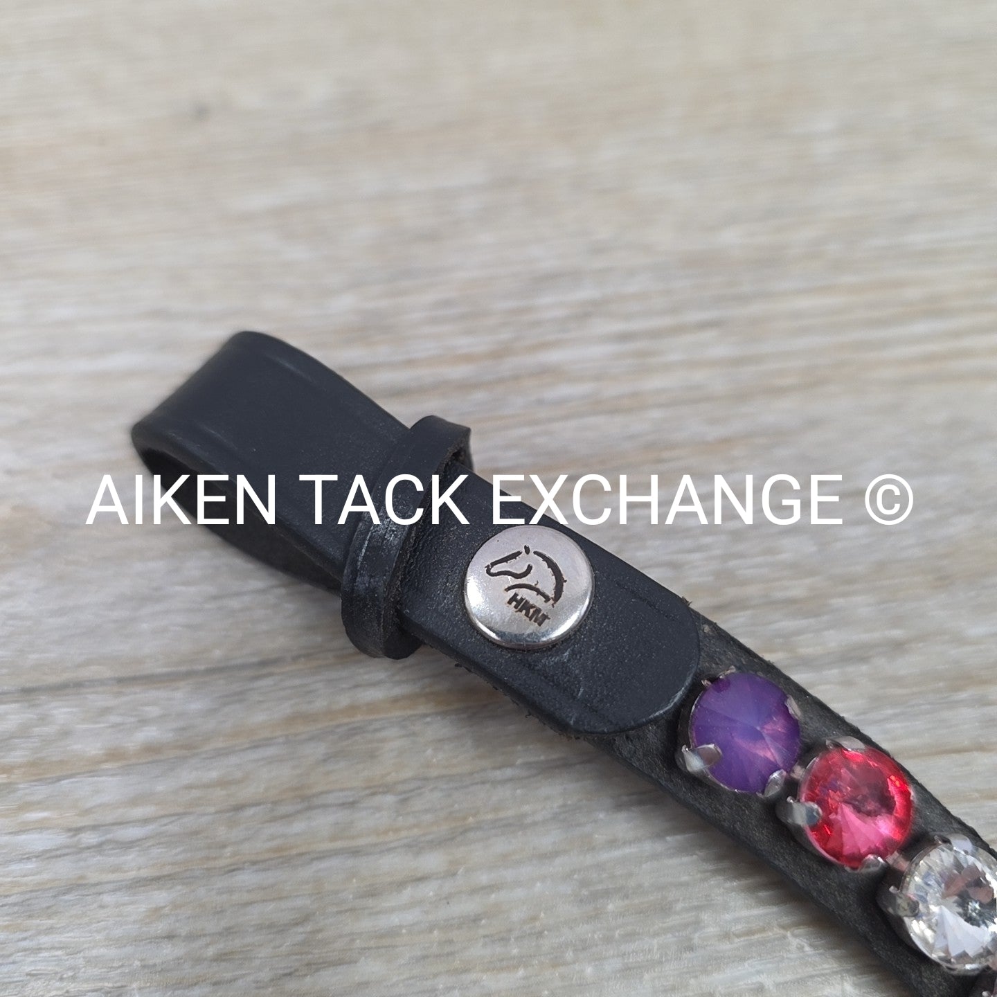 HKM Cherry Browband, Black with Pink, Purple, & Clear, Size Full