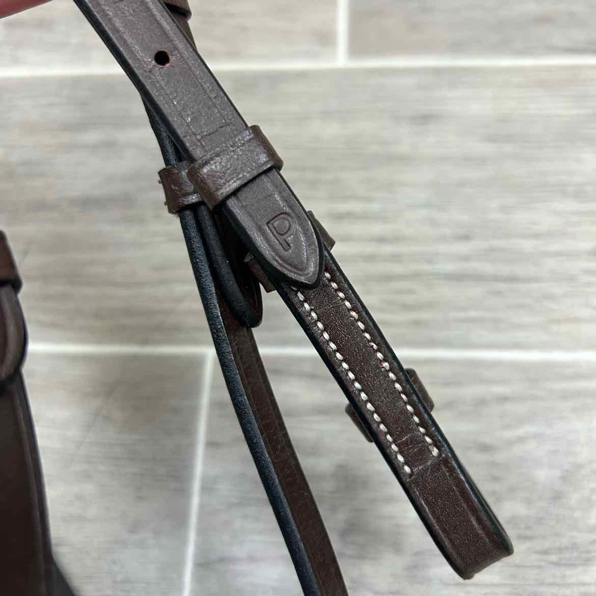 Fancy Stitched Bridle with Matching Laced Reins, Brown, Size Pony
