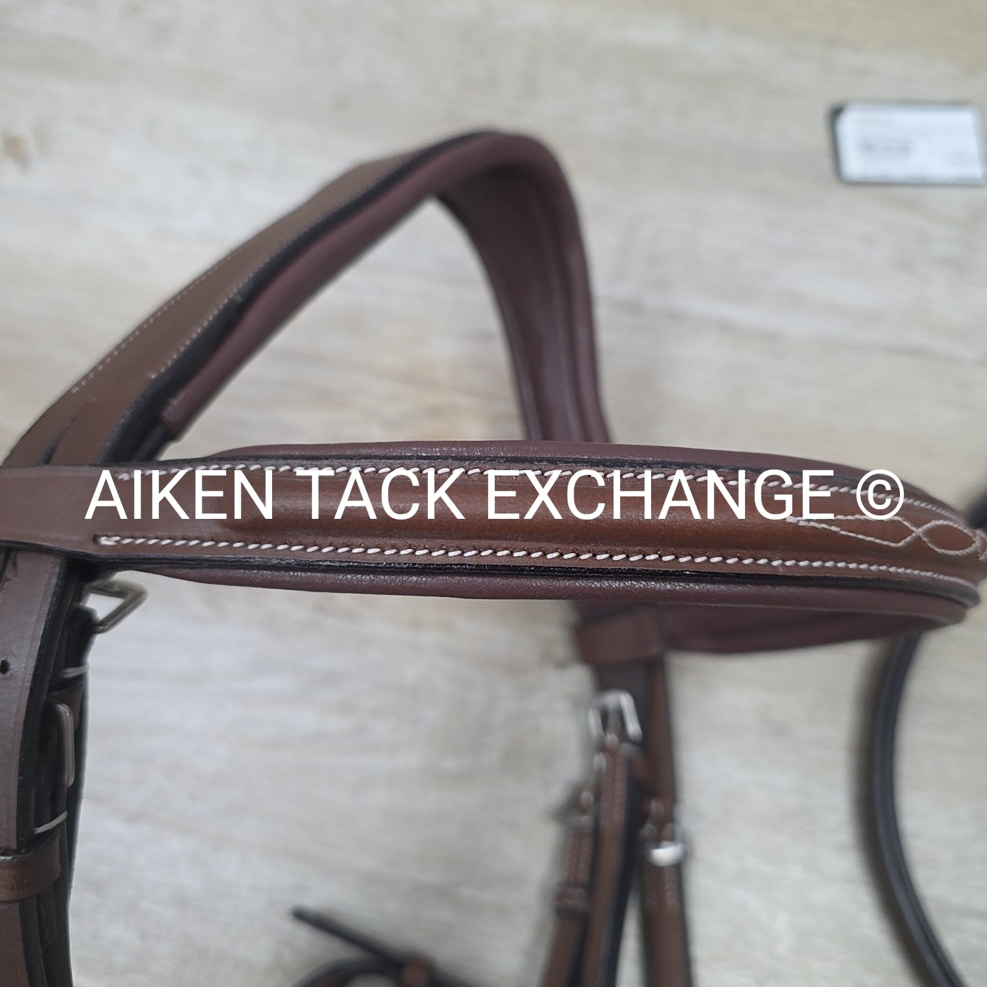 HDR Pro Mono Crown Fancy Stitch Padded Bridle with Reins, Brown, Oversize