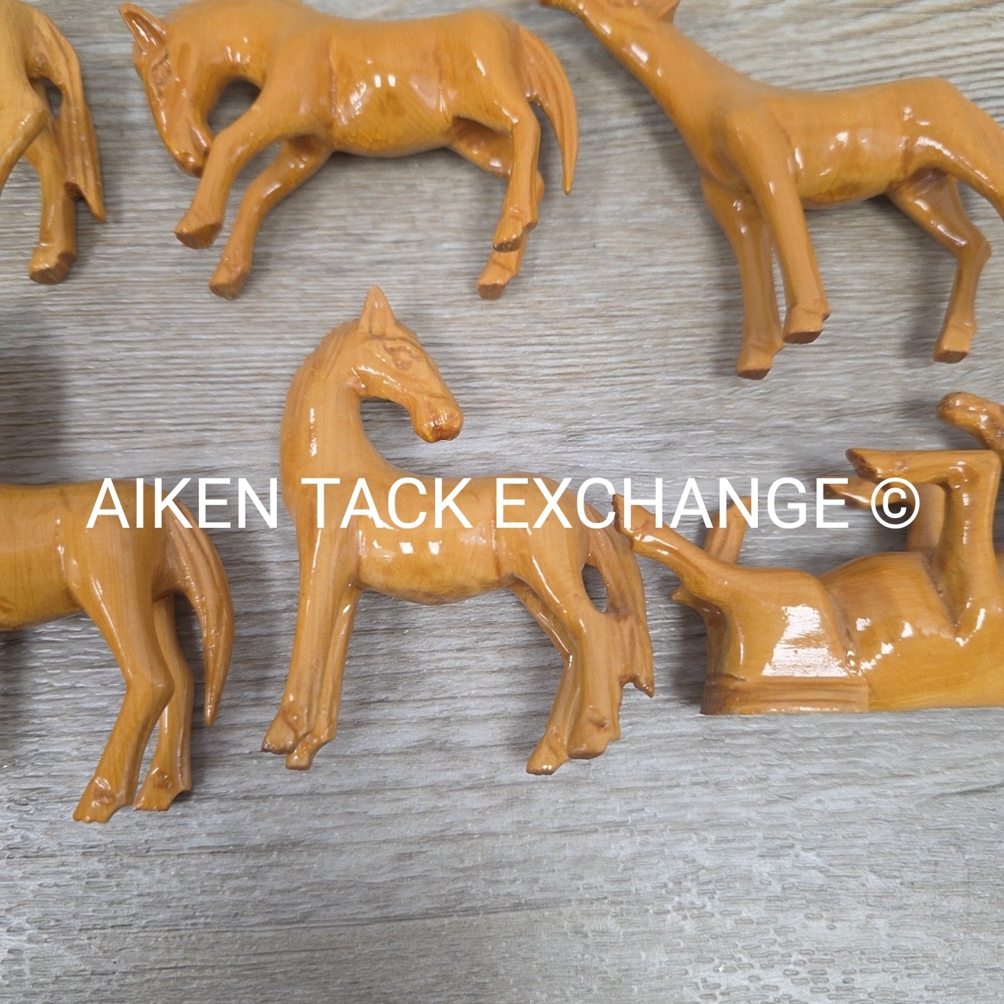 Handcarved Wooden Horses - Set of 8