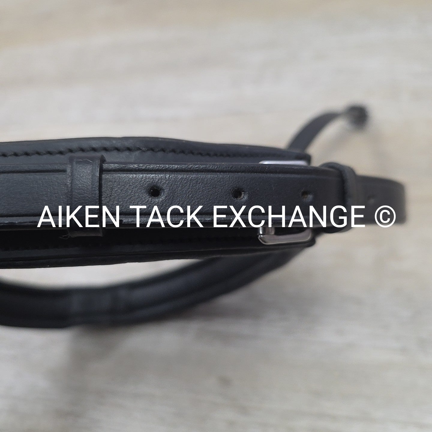 Padded Crank Noseband for Monocrown Bridle, Black with Silver, Size Full