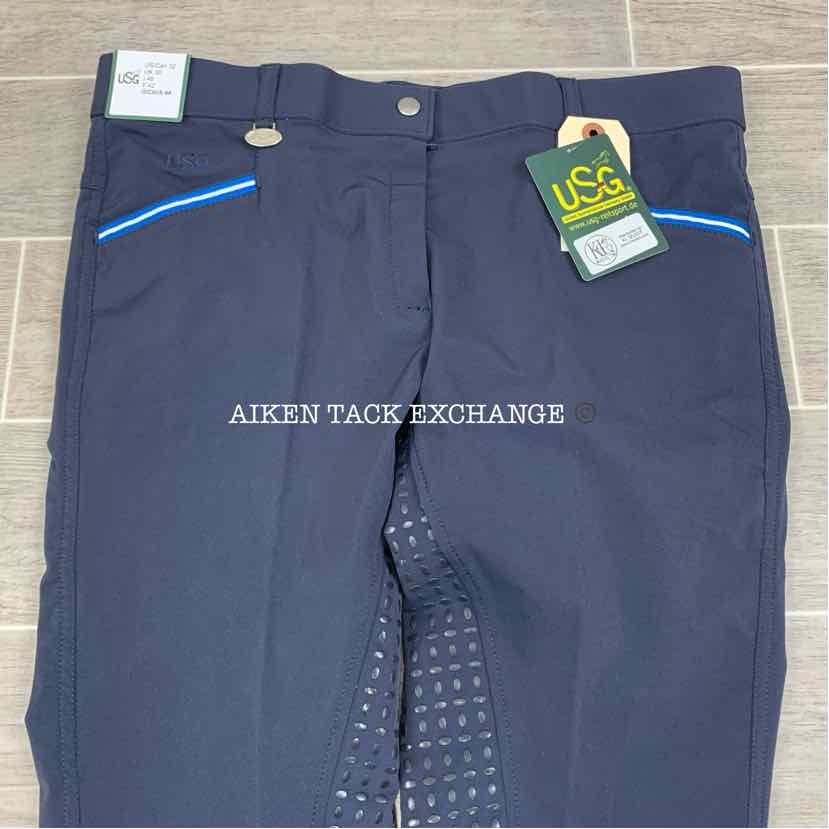 KL Select USG "Ava" Silicone Full Seat Breeches, Size 32