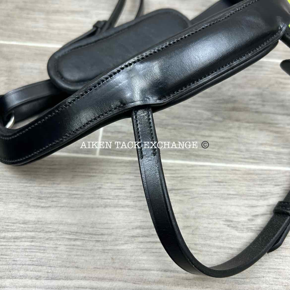 KL Select Red Barn Arena Ergonomic Bridle with Reins, Black, Size Full