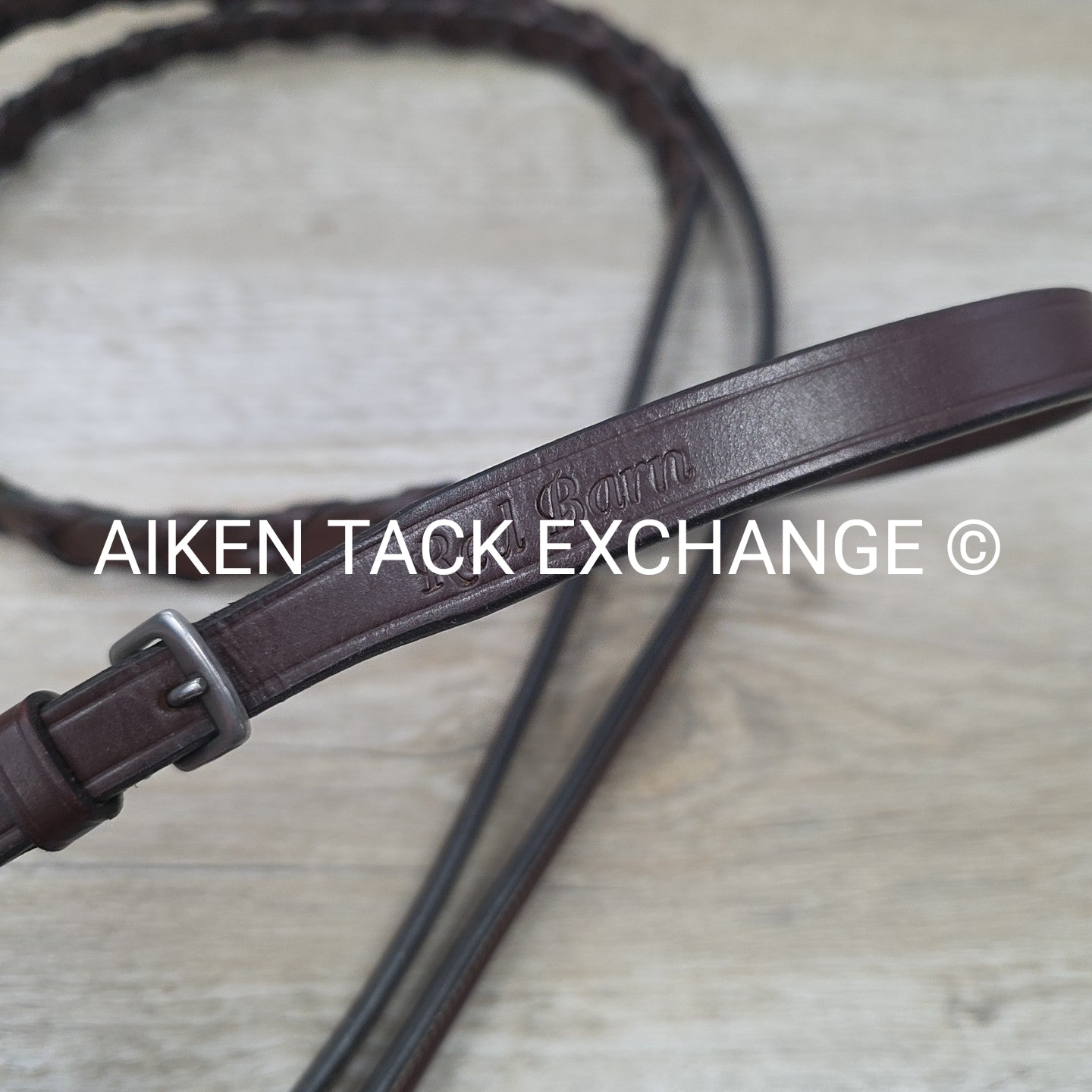 KL Select Red Barn Round Raised Fancy Stitch Laced Reins, Brown, Size Full