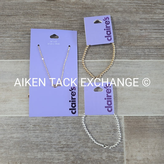 Claire's Jewelry Bundle - 2 Bracelets, 1 Necklace